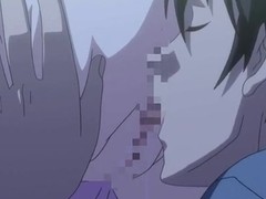Dispirited anime movie scene with busty cutie making love