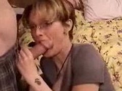 Short Thorn Milf With Glasses Gives Fellatio With Facial